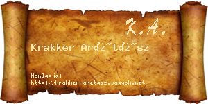 Krakker Arétász névjegykártya